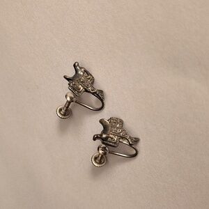 Vintage Horse Saddles Cowboy Earrings Solid Silver
